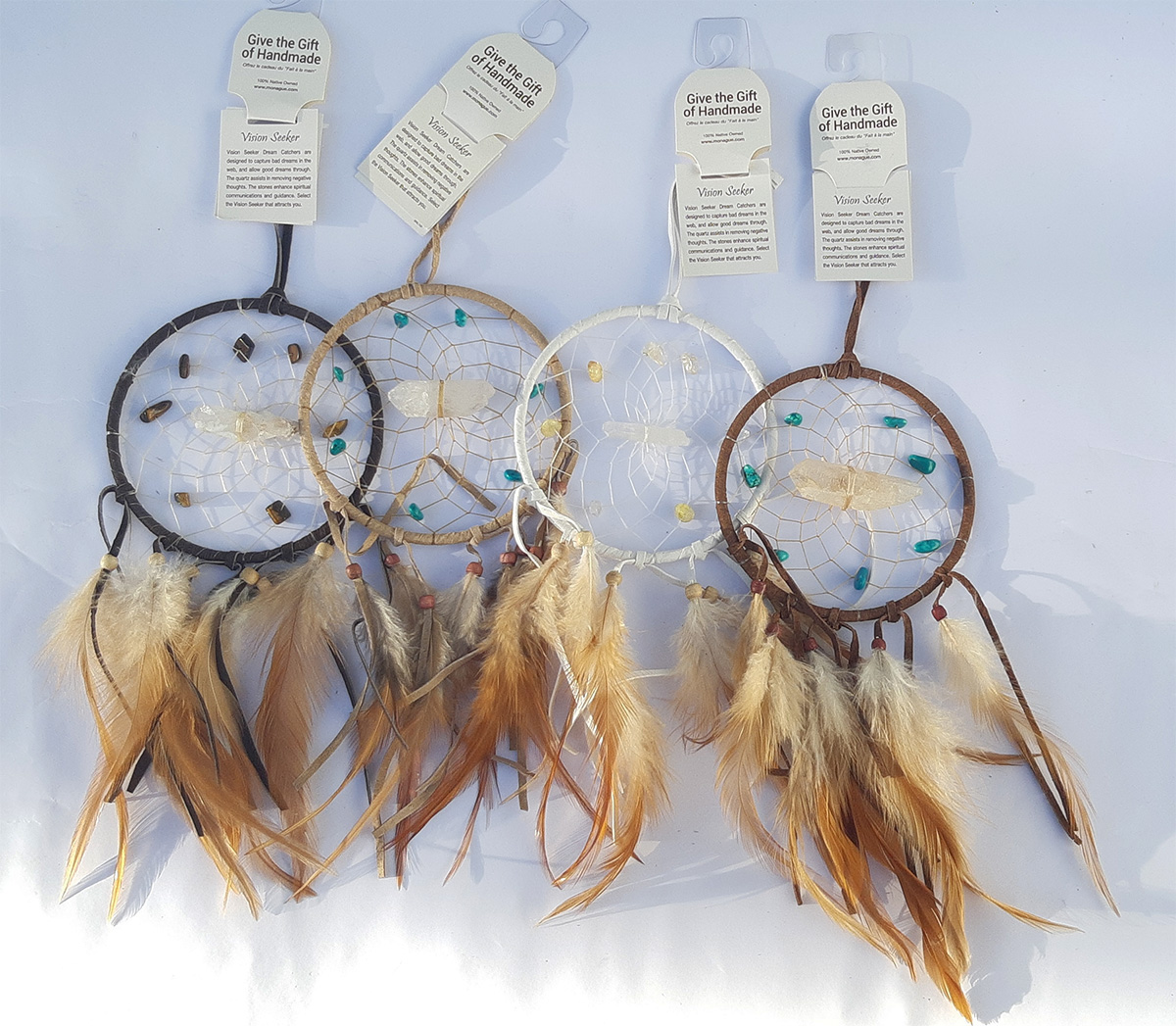 Dream catcher 4 inch with crystal Native Canadian